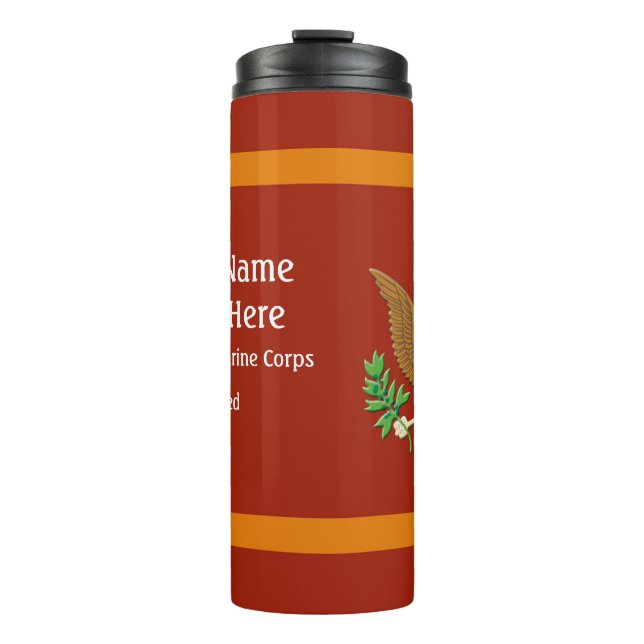 Military Marine Corps Defense emblem personalize Thermal Tumbler (Front)