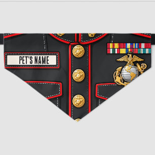 Military Marine Officer Costume Custom Halloween Pet Bandana Collar