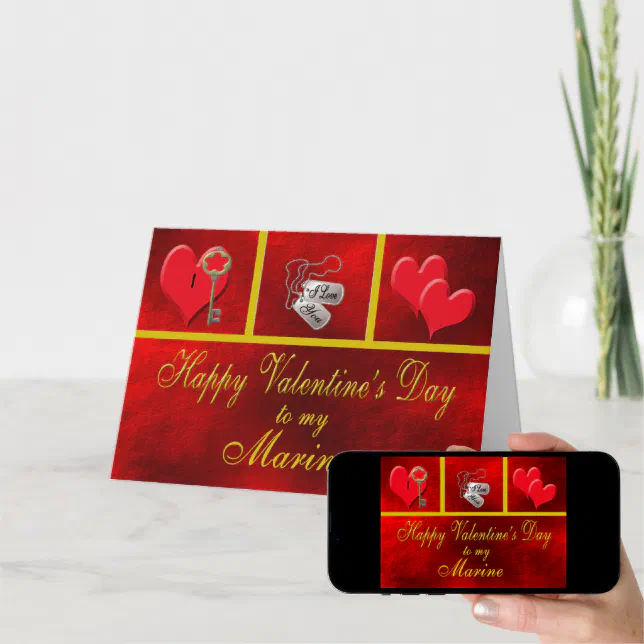 Military Marine Valentine Card (Downloadable)