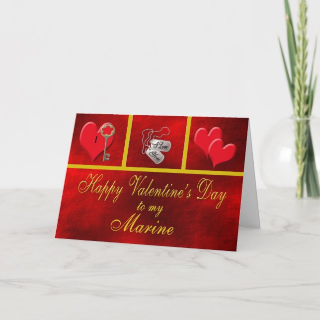 Military Marine Valentine Card (Front)