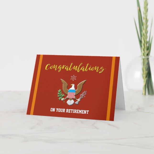 Military Marines Retirement Colors Defense emblem Card (Front)