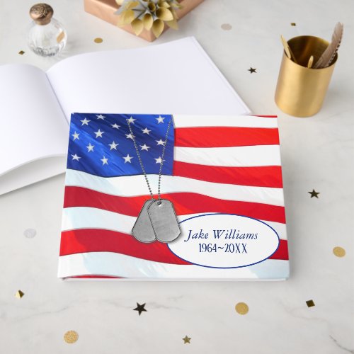 Military Memorial Service Dog Tags and Flag
