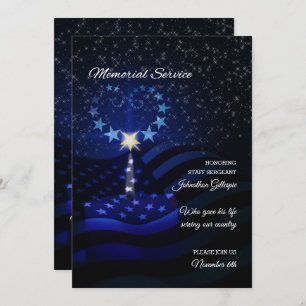 Military Memorial Service Invitation Candle