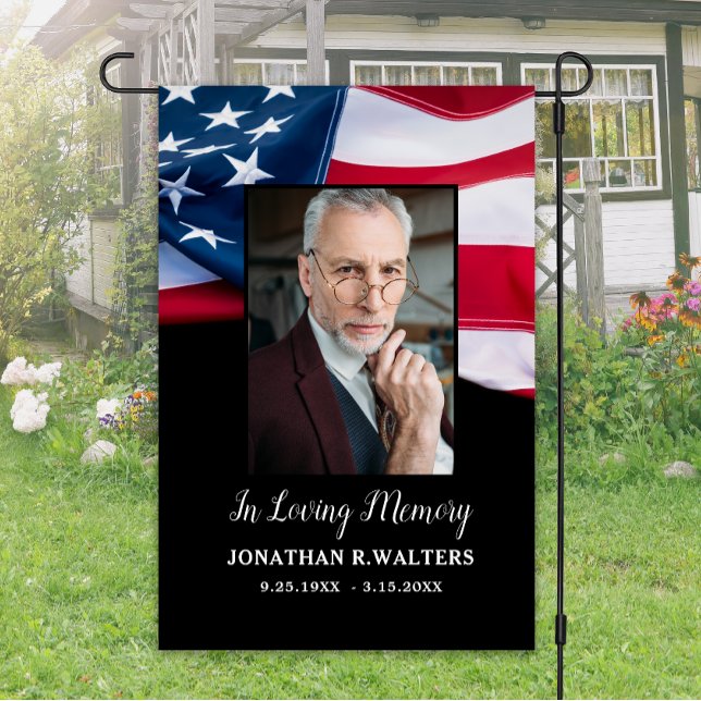 Military Memorial Veteran Photo Patriotic Cemetery Garden Flag (Creator Uploaded)