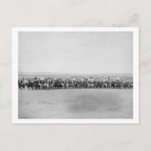 Military Men with 70 Lakota Indian Scouts Postcard