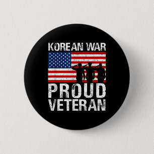 Military Men Women Proud Korean War Veteran Button