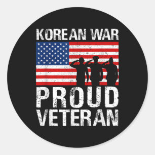 Military Men Women Proud Korean War Veteran Classic Round Sticker