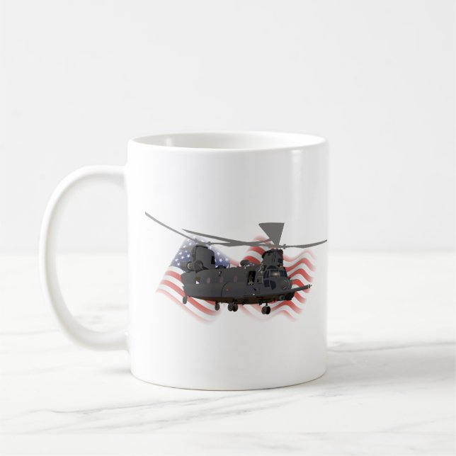 Military MH-47 Chinook Helicopter Coffee Mug (Left)