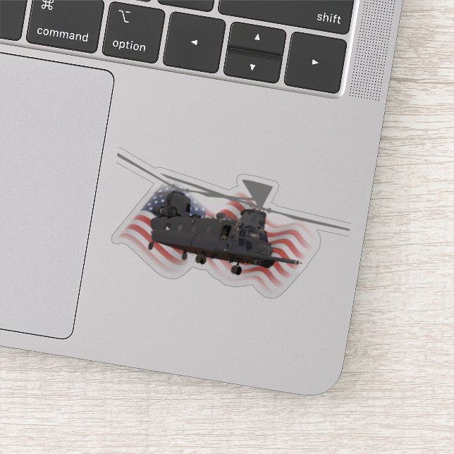 Military MH-47 Chinook Helicopter Sticker (Detail)