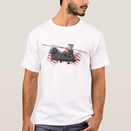 Military MH_47 Chinook Helicopter T_Shirt