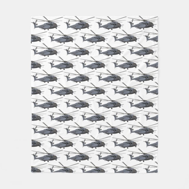 Military MH-53 Helicopter Fleece Blanket (Front)
