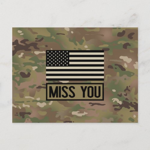 Military _ Miss You Postcard