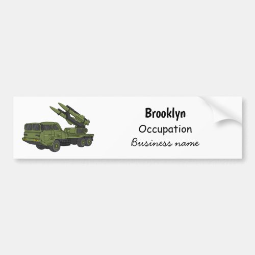 Military missile truck cartoon illustration bumper sticker