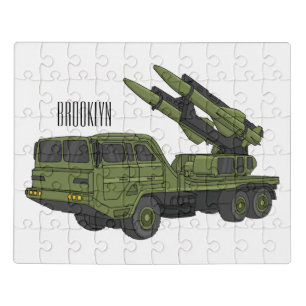 Military missile truck cartoon illustration jigsaw puzzle