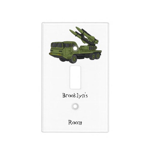 Military missile truck cartoon illustration light switch cover