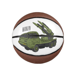 Military missile truck cartoon illustration mini basketball