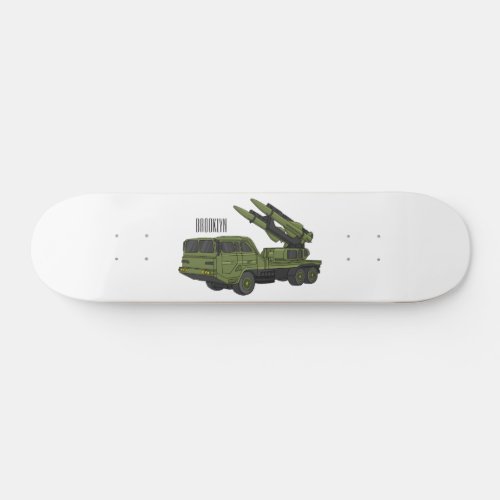 Military missile truck cartoon illustration skateboard
