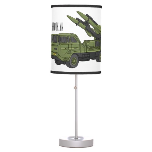 Military missile truck cartoon illustration table lamp