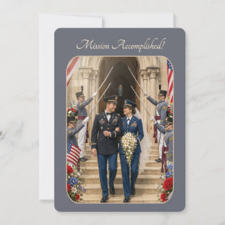Military Mission Accomplished Wedding Reception Invitation