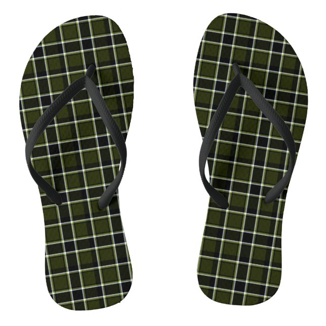  Military Modern Camouflage Tartan Khaki Pattern Flip Flops (Footbed)