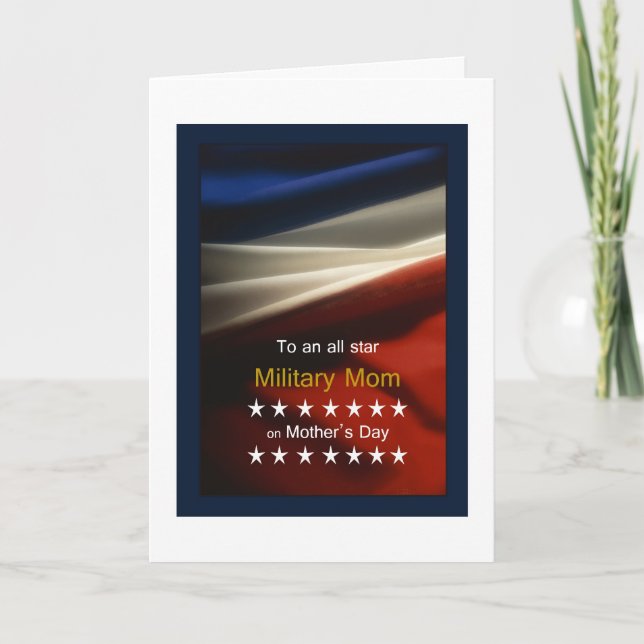 Military Mom - American Flag and Poem Mother's Day Card (Front)