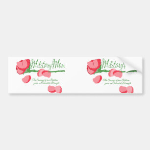 Military Mom Rose Bumper Sticker