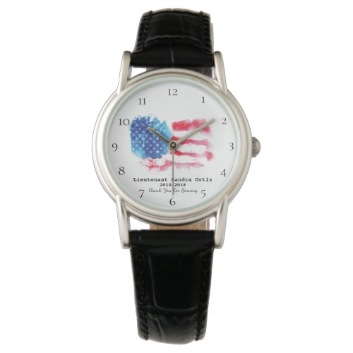  Military Mom Veteran Red White Blue US Flag Watch