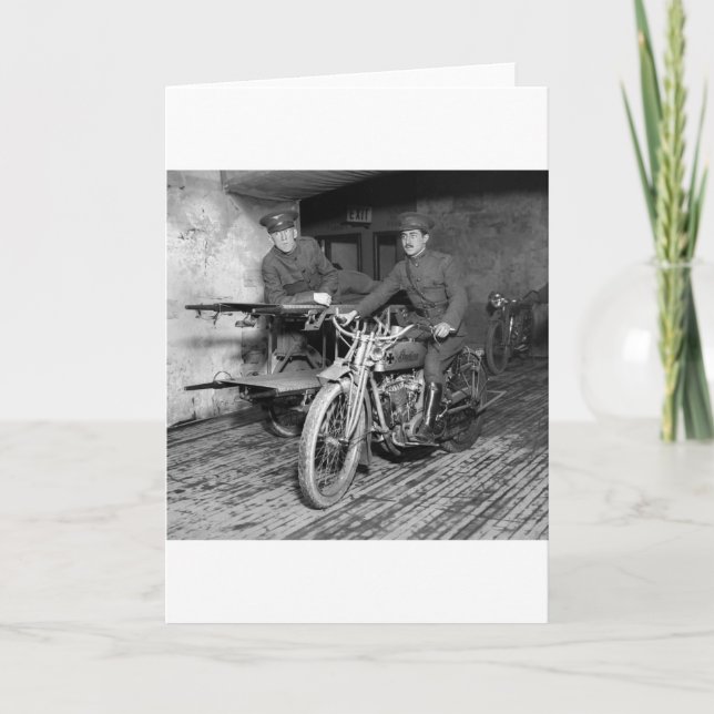 Military Motorcycle EMT, 1910s Card (Front)