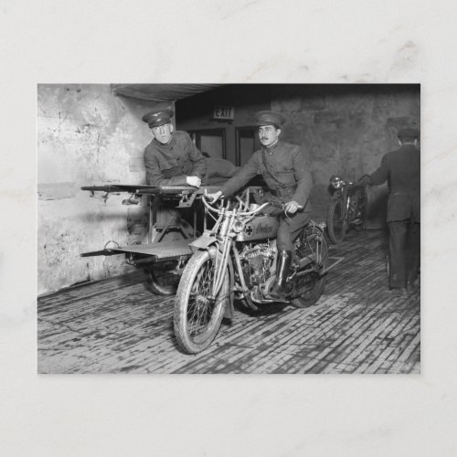 Military Motorcycle EMT 1910s Postcard