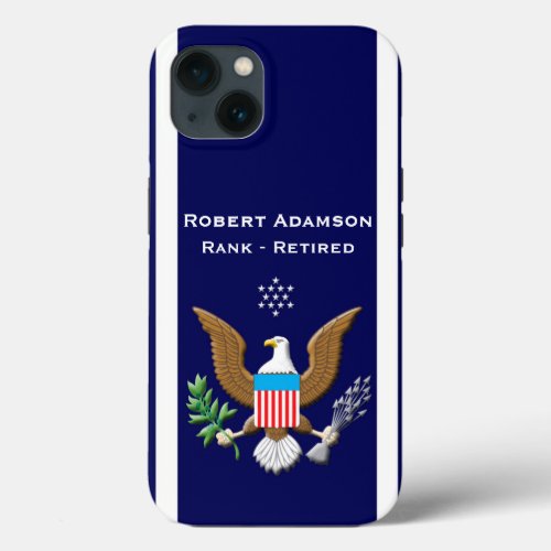 Military Navy Defense emblem personalize iPhone 13 Case