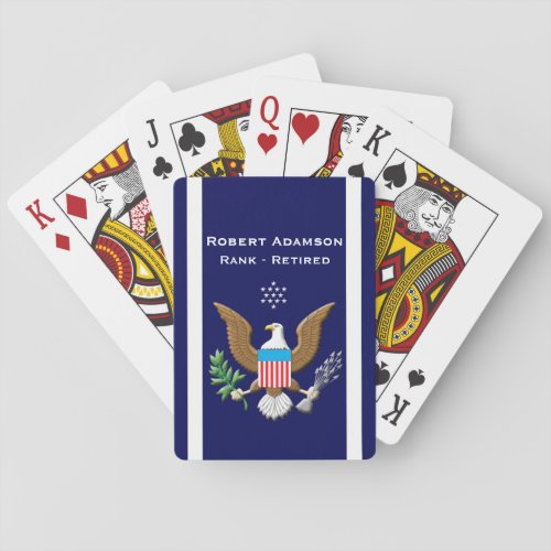 Military Navy Defense emblem personalize Playing Cards