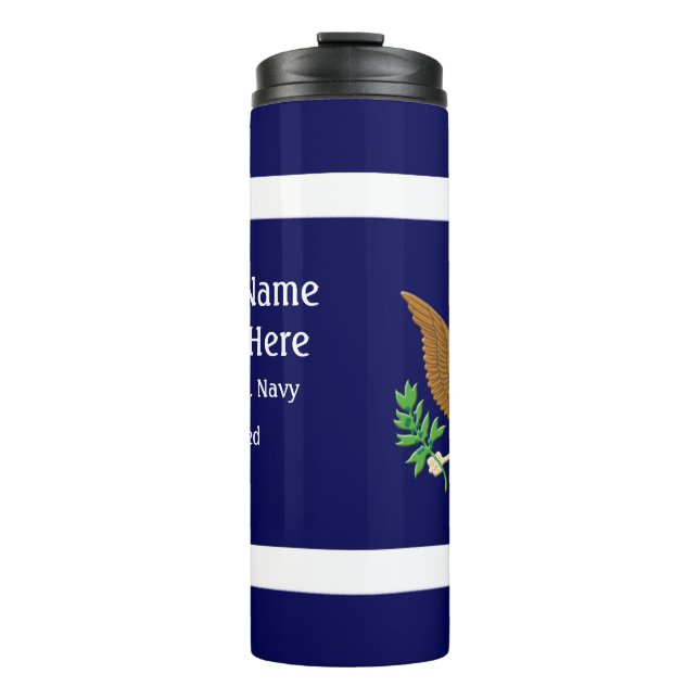 Military Navy Defense emblem personalize Thermal T Tumbler (Front)
