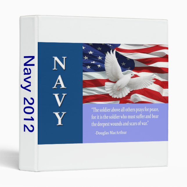 Military Navy Photo Album Binder (Front/Spine)