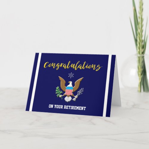 Military Navy Retirement Colors Defense emblem Card