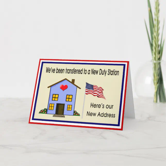 Military New Home Address Card (Front)