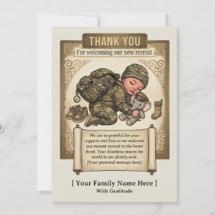 Military New Recruit Thank You Card — Baby