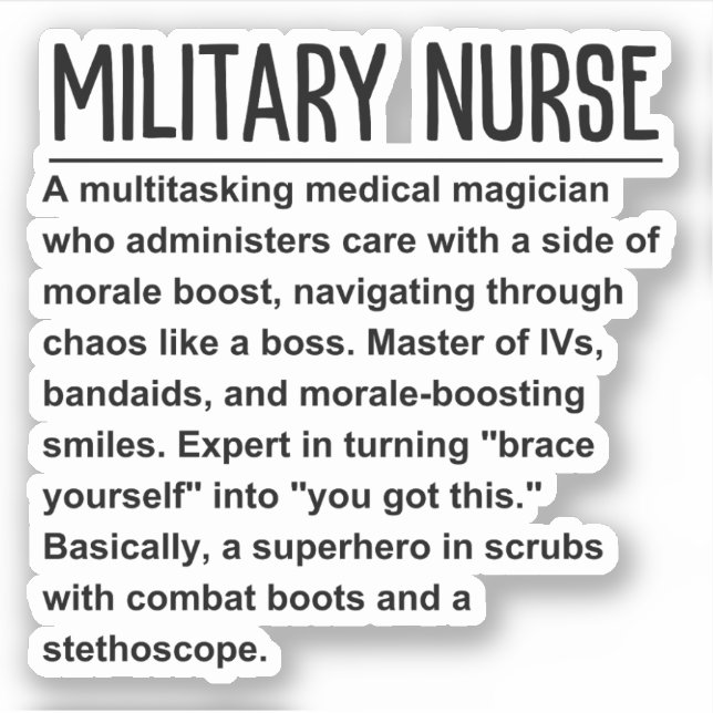 Military Nurse Sticker (Front)