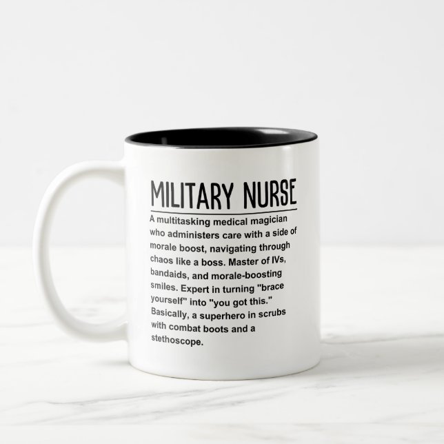 Military Nurse Two-Tone Coffee Mug (Left)