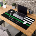 Military Officer Personalized Thin Green Line Desk Mat<br><div class="desc">Thin Green Line American Flag Military Desk Mat - USA American flag design in Military Flag colors.. Perfect for all military, army, border protection, border patrol, conservation officer, park ranger, game warden, federal law enforcement. Personalize this thin green line desk name mat with name, and title . Perfect for army...</div>