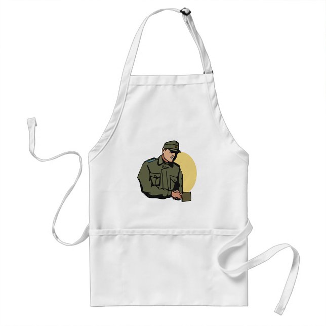 Military Officer Retro Army Soldier  Adult Apron (Creator Uploaded)