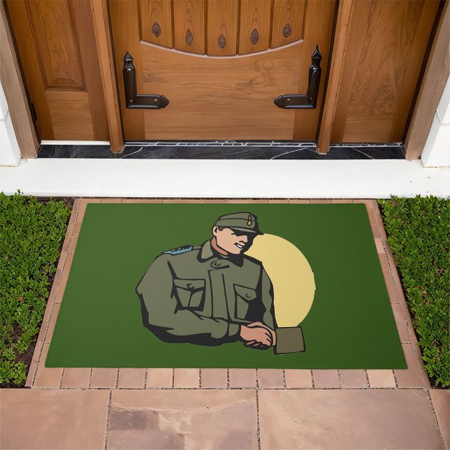 Military Officer Retro Army Soldier  Doormat (Creator Uploaded)