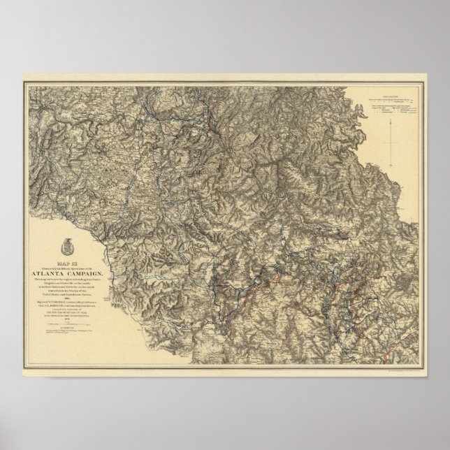 Military Operations of the Atlanta Campaign 3 Poster (Front)