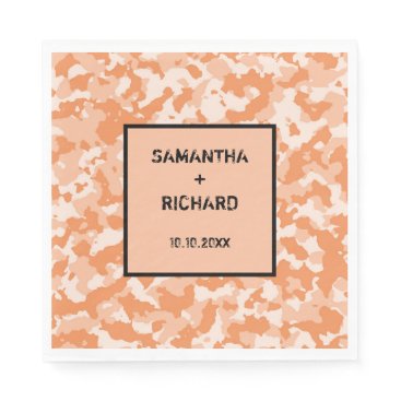 Military Orange Camo Wedding Napkin Military Orange Camo Wedding Napkin