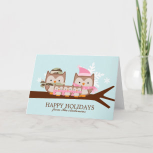 Military Owl Family Christmas Holiday Card