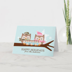 Military Owl Family Christmas Holiday Card