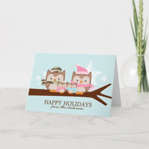 Military Owl Family Christmas Holiday Card