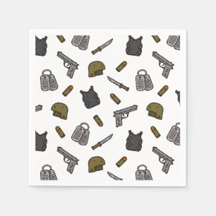 Military Paper Napkins, Army Camouflage Party Napkins