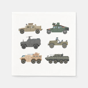 Military Paper Napkins, Army Tank Party Supplies Napkins