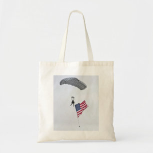 Military Parachute Guy  Budget Tote Bag