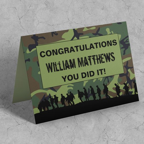 Military Passing Out Congratulations Thank You Card